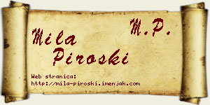 Mila Piroški vizit kartica